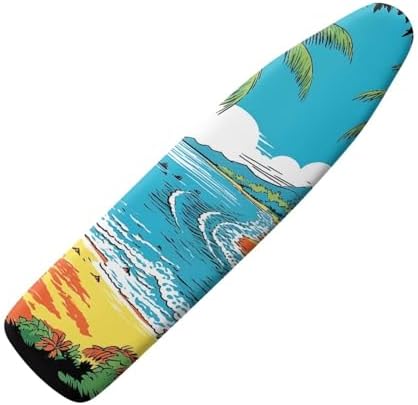 GLENLCWE Hawaiian Palm Blue Sky Ocean Ironing Board Cover and Pad, 15x54 Inch by GLENLCWE