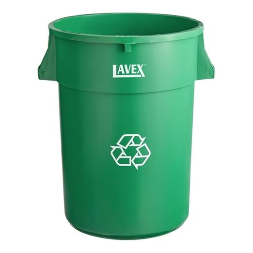 44 Gallon Commercial Recycling Container, Round, Green, NSF Listed, Stackable, 31.5 Inches Height