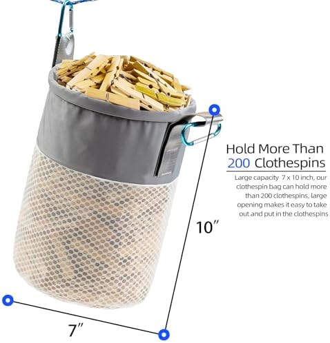 Mesh Clothespin Bag Holder Outside, Ventilation and Moisture Resistance - Image 2