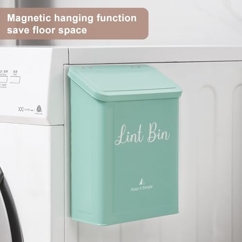Magnetic Lint Bin for Laundry Room Organization and Storage, Light Green - Image 3