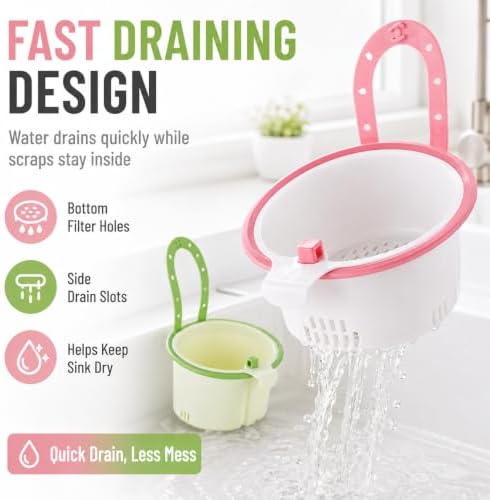 2 Pack Cactus Kitchen Sink Strainer Basket, Hanging Sink Drain Basket - Image 4