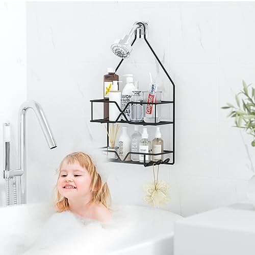 TreeLen Shower Organizer Hanging Shower Caddy over Shower Head Black Bathroom - Image 5