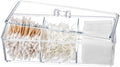 Qtip Holder Transparent 3 Compartments Cotton Ball and Swab Holder Organizer by Sohalejr