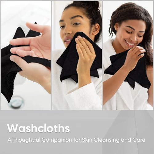 HOMEXCEL Washcloths 24PK, Ultra Soft&Highly Absorbent Face Towels, 12X12 in - Image 5