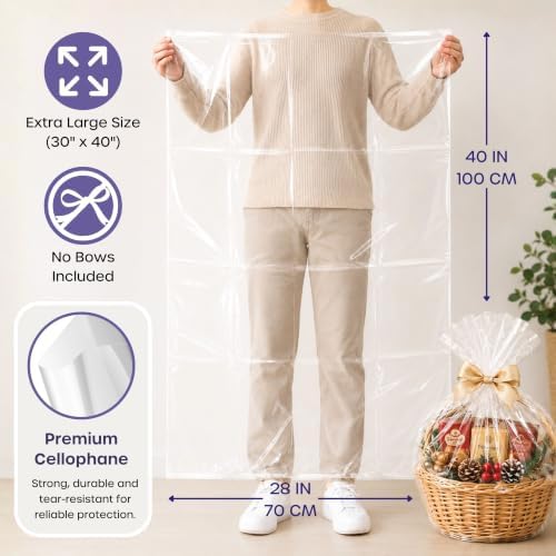 volila 10 Pack Extra Large Cellophane Bags 30x40 Inches, Cellophane Wrap - Image 4