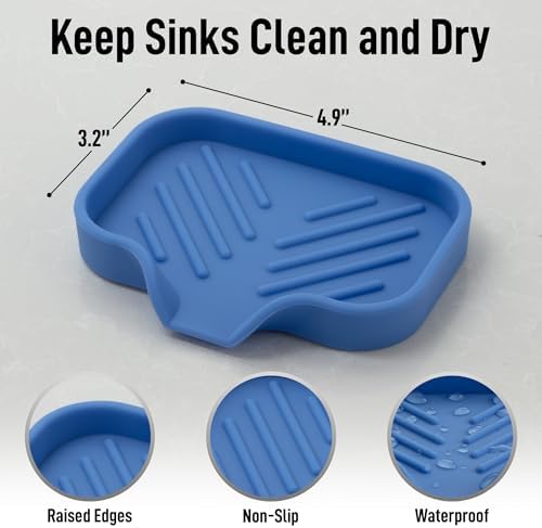 Zulay Kitchen Small Silicone Sponge Holder – Space-Saving Sink Organizer Tray - Image 4
