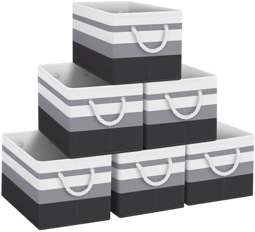 Fab totes Storage Bins 6-Pack, Foldable Storage Baskets by Fabtotes