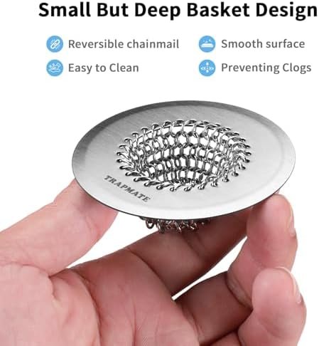 TRAPMATE Bathtub Stopper Drain Strainer Kit, Easy Clean Tub Shower Drain Hair - Image 3