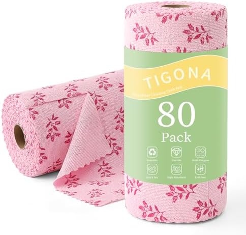 Microfiber Cleaning Cloth Roll, 80 Pack Cleaning Towels, Lint Free Rags Paper by Tigona
