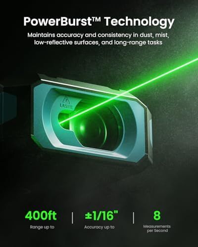 MILESEEY S50 Green Laser Distance Meter, 400 ft Laser Measure - Image 3
