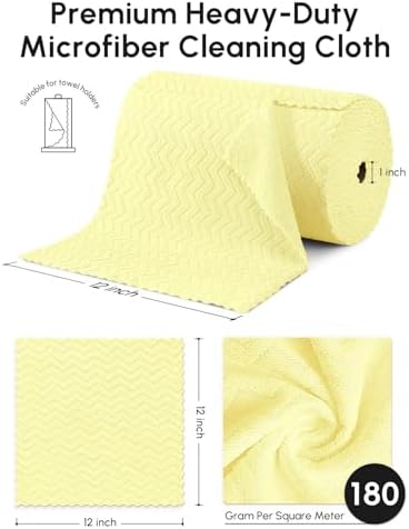 Microfiber Cleaning Cloths Roll 75 Pack 12x12 Inch Lint Free - Image 3