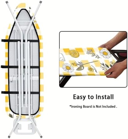 Nuxovilar Yellow Gingham Lemons Ironing Board Cover 15x54 Polyester - Image 5