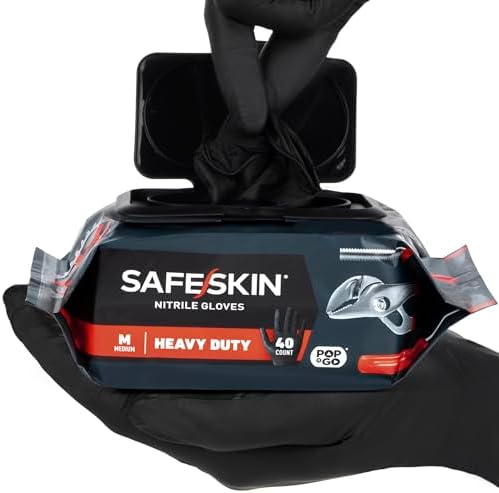 SAFESKIN Heavy Duty Nitrile Disposable Latex Free Gloves by SAFESKIN
