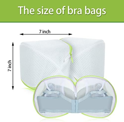 Shappy 6 Pcs Bra Washing Bag for Laundry Storage Women 7.87 Inch Green - Image 2