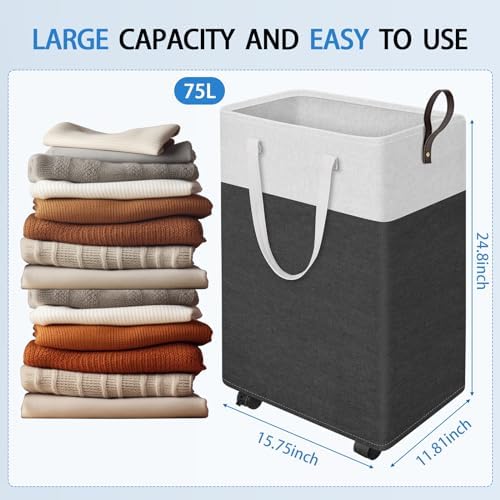 HomeHacks 75L Rolling Laundry Basket - Image 2