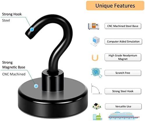 Neosmuk Magnetic Hooks for Cruise Cabins, 130lb Heavy Duty, 4 Pack - Image 6