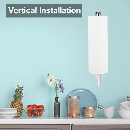 Paper Towel Holder with 2 Hooks-Under Cabinet Paper Towel Holder - Image 3
