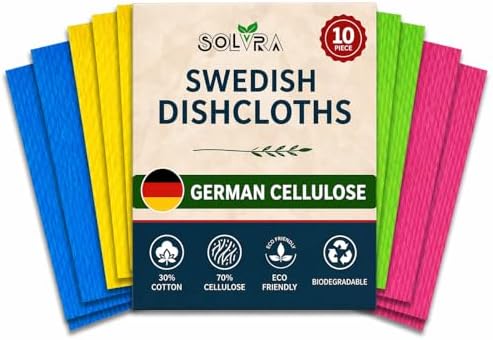 10 Pcs Multicolor Swedish Dishcloths by Solvra