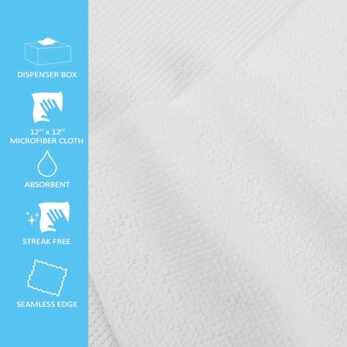 Tricol Clean 50PK Profesional Resuable Lint Free Microfiber Edgeless Cleaning - Image 2