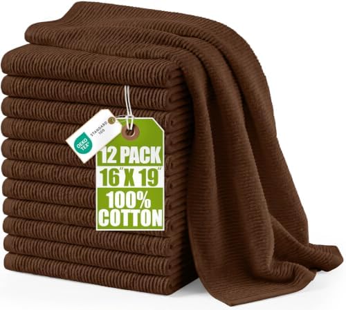 Utopia Towels Ribbed Kitchen Bar Mops, 12 Pack, 16x19 in by Unknown