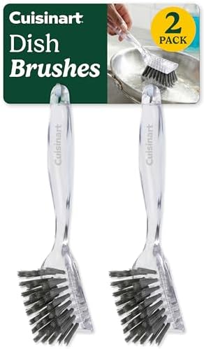 Cuisinart Dish Brush with Handle, 2 Pack, Firm Bristles by BestBrands