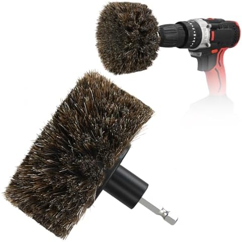 Horse Hair Brush for Drill, for Leather, Car Interior, Upholstery by DkOvn
