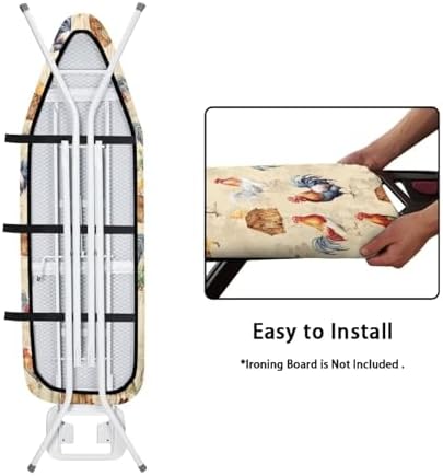 GLENLCWE Rooster Ironing Board Cover, 54x15 inches, Animal Print Ironing Board - Image 4