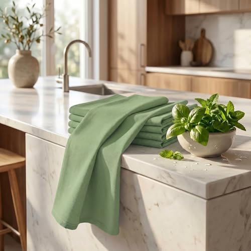 Urban Villa Kitchen Towels Cotton Dish Towels 20”x30” Green - Image 6