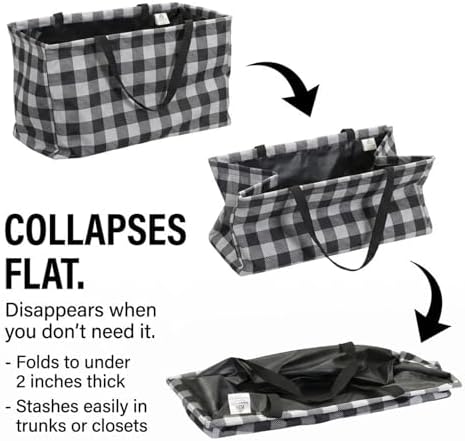 Household Essentials Black and White Plaid Krush Container All-Purpose Utility - Image 4
