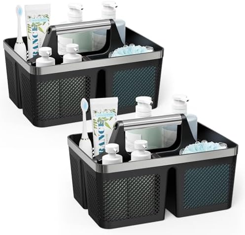BYUNER 2Pack Shower Caddy Dorm: Portable Bathroom Caddy Organizer by MakesYourHomeMoreOrganized