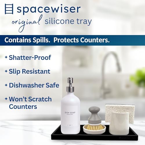 Spacewiser Silicone Countertop & Vanity Tray – 11.7” Bathroom Counter Tray - Image 2