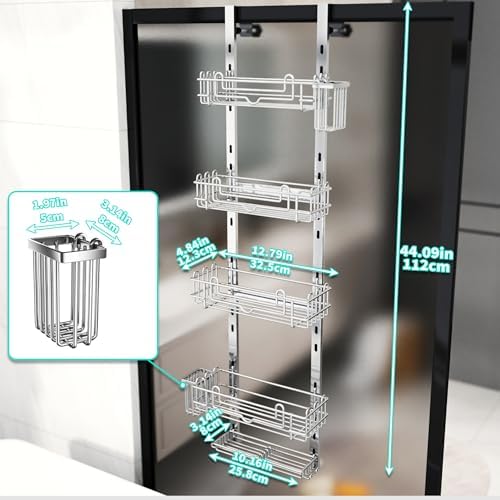 HapiRm 5 Tier Over the Door Shower Caddy, Hanging Shower Caddy - Image 6