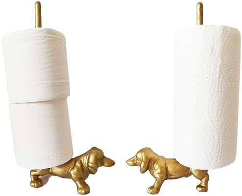 Dog Paper Towel Holder 12'' Cast Iron Paper Towel Holder Funny Toilet Paper - Image 5
