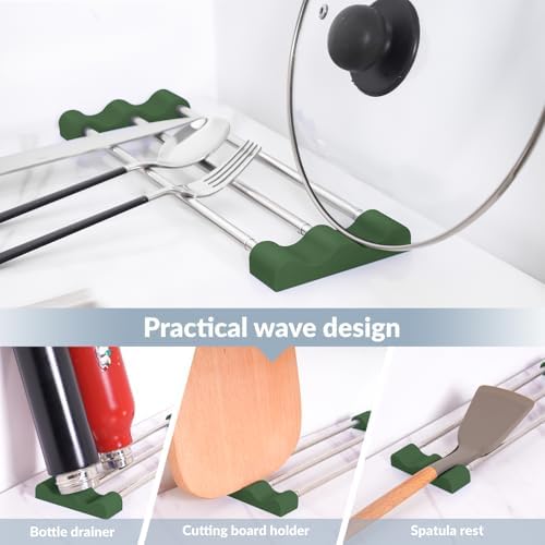 Tomorotec Adjustable Over-The-Sink Kitchen Rack, Army Green - Image 4
