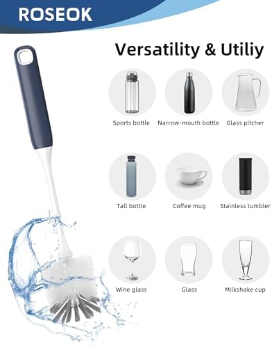ROSEOK Bottle Brush, Water Bottle Brush, Flexible Bottle Brush, Cup Cleaner - Image 3