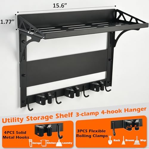 MUTUACTOR Heavy Duty Magnetic Broom Holder, Anti-slip Magnetic Tool Rack - Image 5