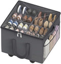 Large Shoe Organizer for Closet, 16 Pairs Shoe Storage Box Grey by Besslly