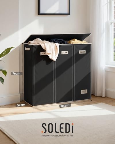 SOLEDI 200L 3-Section Laundry Hamper - Image 2