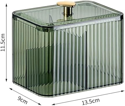 Qtips Holder Bathroom Container, 3-Section Cotton Ball/Swabs Dispenser - Image 3
