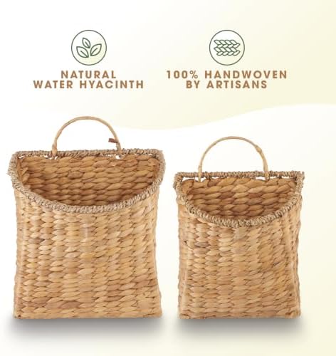 84ECO Set of 2 Wicker Hanging Baskets - Image 6