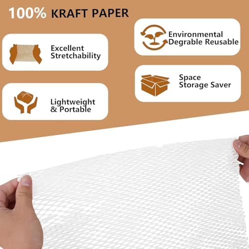 Honeycomb Packing Paper, Recyclable Moving Supplies Bubble Packing Wrap - Image 6