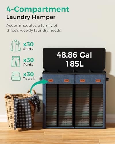 185L Laundry Hamper 4 Section - Image 4