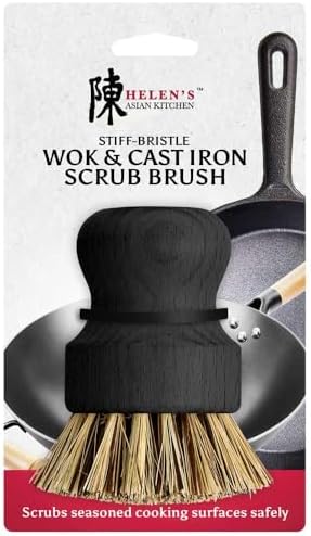 Helen’s Asian Kitchen Wok and Cast Iron Scrub Brush, Natural Stiff-Union - Image 2