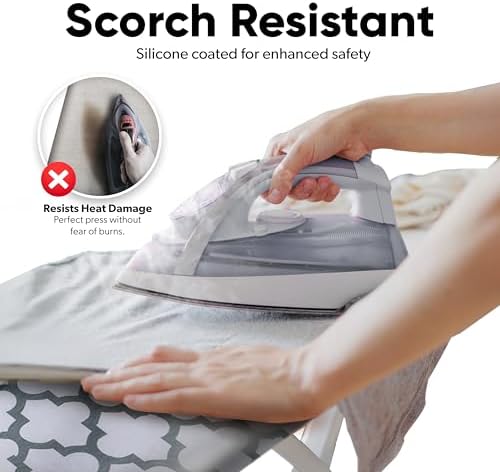 Home Intuition Iron Scorch Resistant Ironing Board Cover and Pad, Standard Size - Image 4