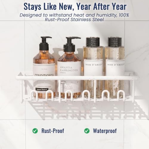 8 Pack Adhesive Rustproof Shower Caddy - Image 2