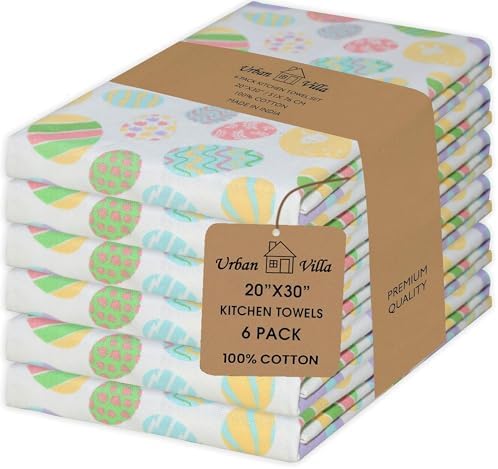 Urban Villa Kitchen Towels Cotton Dish Towels 20”x30” Egg Print by CottonTrends