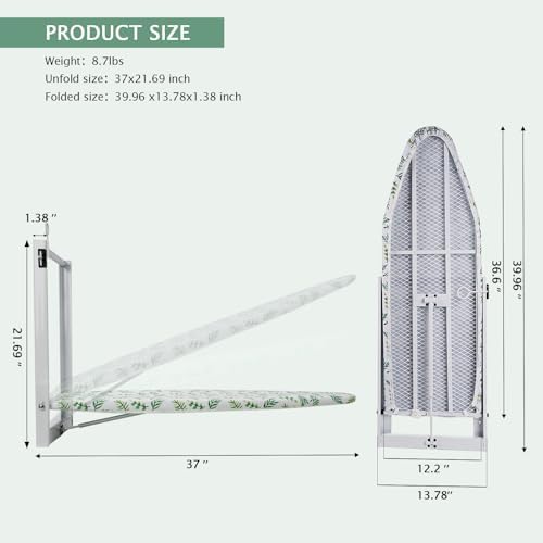 SheeChung Wall Mounted Ironing Board 36"X12", Foldable Ironing Board - Image 2