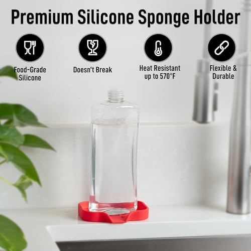 Zulay Kitchen Small Silicone Sponge Holder – Space-Saving Sink Organizer Tray - Image 5