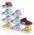 Large Clear Plastic Stackable Shoe Boxes 8-Pack, Drop Side Shoe Organizers by YukuiLLc