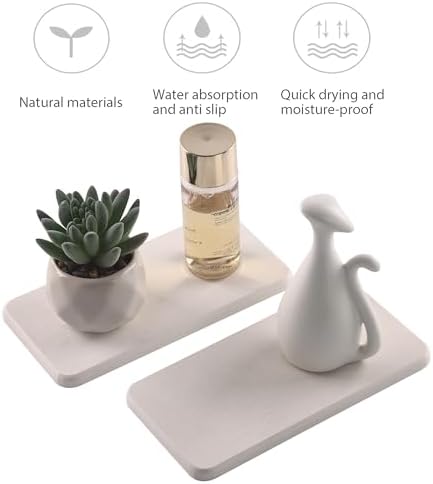 NiuYichee 2Pcs Stone Soap Trays Water Absorbing Diatomite Coaster - Image 2